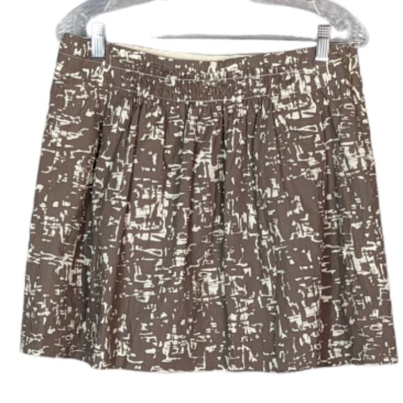 J. CREW FACTORY A-Line Pleated Camouflage Cotton Lined Skirt Taupe Cream Size 10 - Picture 11 of 11
